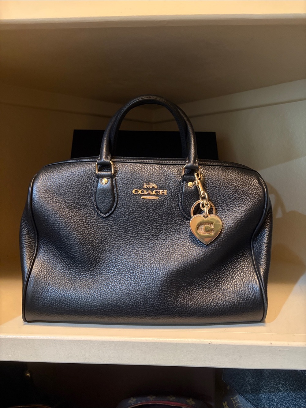 Coach Rowan in Soft Pebbled Black Leather